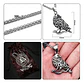 Collar Para Hombre Mujer Con Dije Nudo Cuervo Raven Vikingo Plateado - Miniatura 2