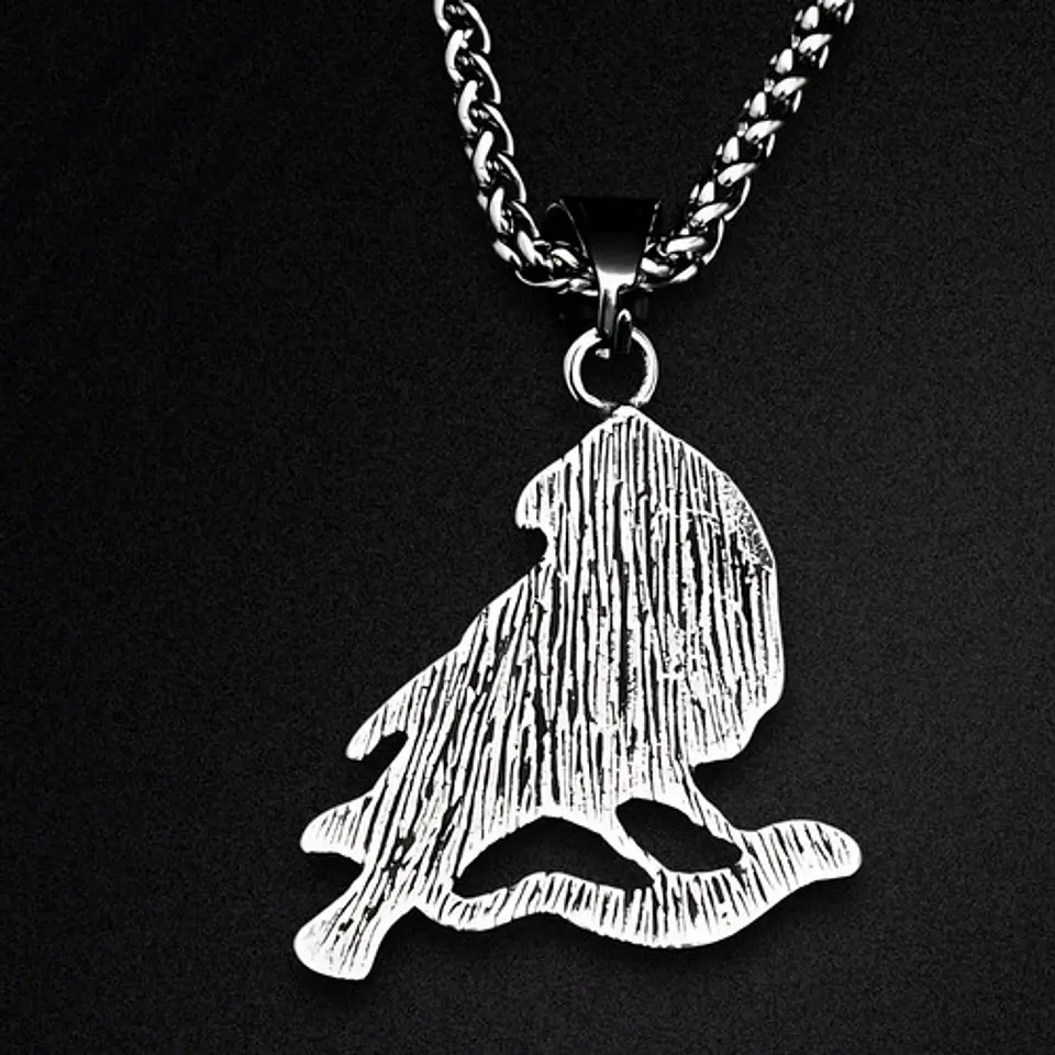 Collar Para Hombre Mujer Con Dije Nudo Cuervo Raven Vikingo Plateado 9