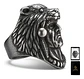 Anillo Para Hombre Lobo Berserkers De Acero Color Plata - Miniatura 1