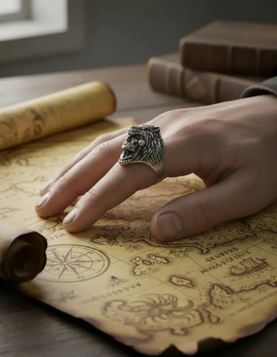Anillo Para Hombre Lobo Berserkers De Acero Color Plata 2