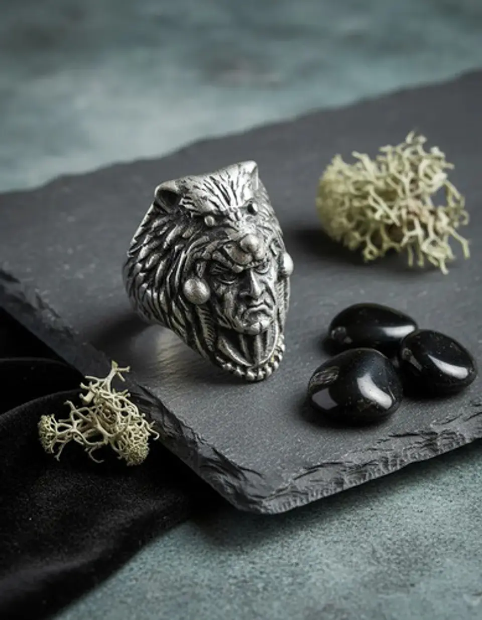 Anillo Para Hombre Lobo Berserkers De Acero Color Plata 4