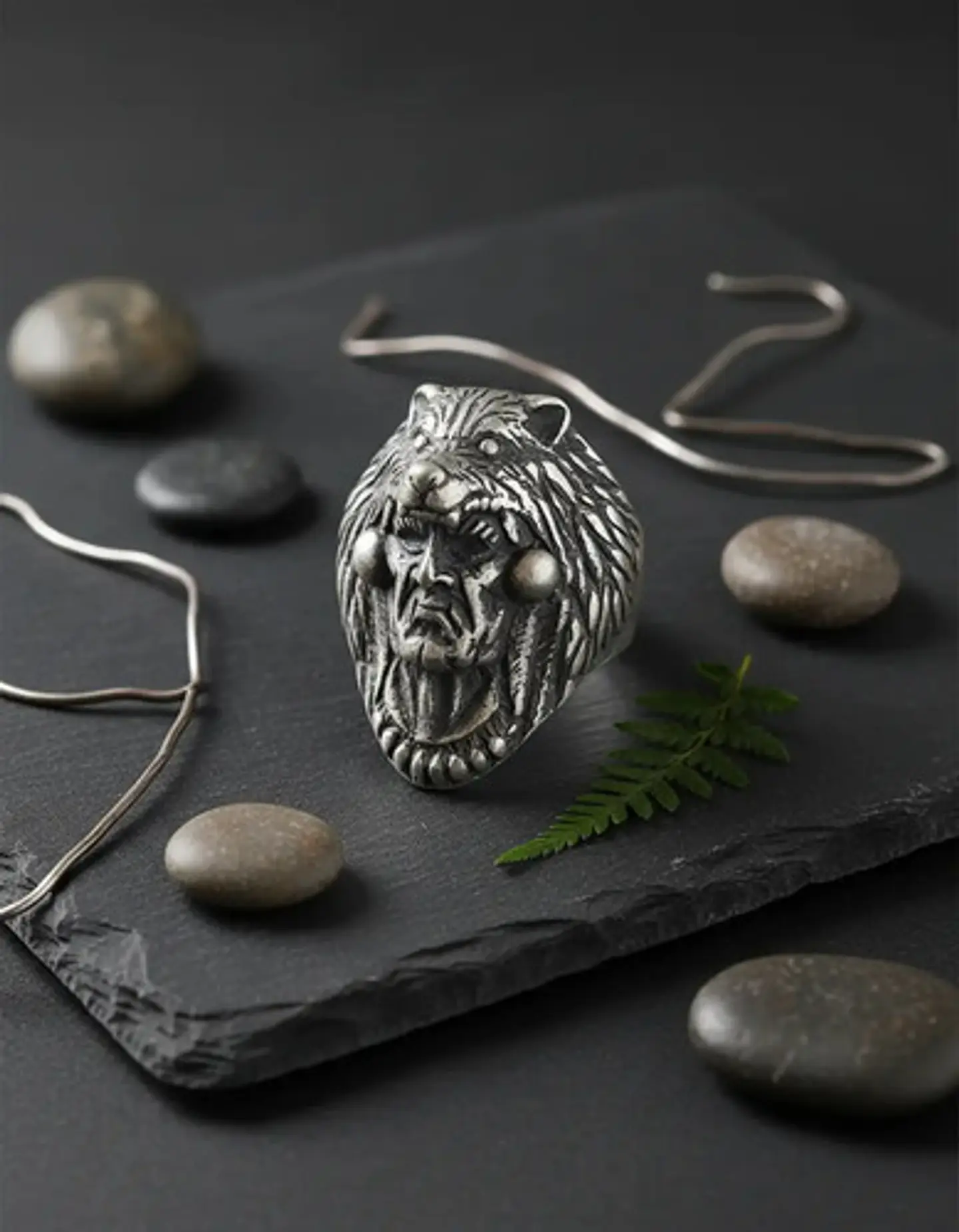 Anillo Para Hombre Lobo Berserkers De Acero Color Plata 6
