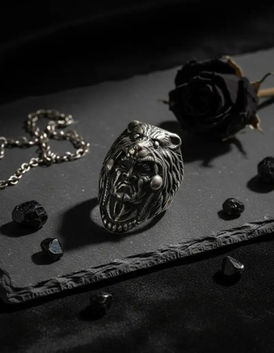 Anillo Para Hombre Lobo Berserkers De Acero Color Plata 7