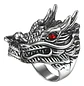 Anillo Piedra Cz Dragón Color Plata Acero Inoxidable Hombre - Miniatura 2