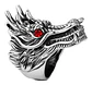 Anillo Piedra Cz Dragón Color Plata Acero Inoxidable Hombre - Miniatura 4