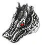Anillo Piedra Cz Dragón Color Plata Acero Inoxidable Hombre - Miniatura 5