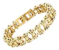 Pulsera Brazalete Cadena Motocicleta Moto Color Oro Hombre - Miniatura 1