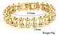 Pulsera Brazalete Cadena Motocicleta Moto Color Oro Hombre - Miniatura 2