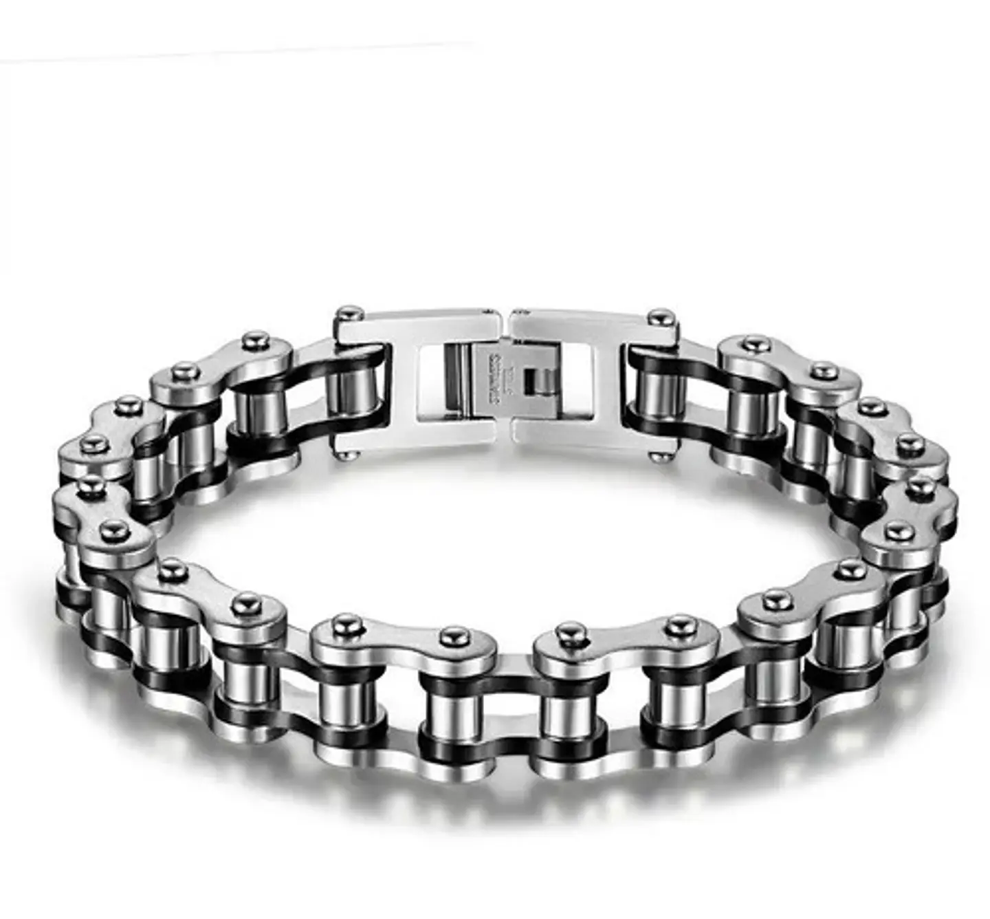 Pulsera Brazalete Cadena Motocicleta Moto Color Oro Hombre 5
