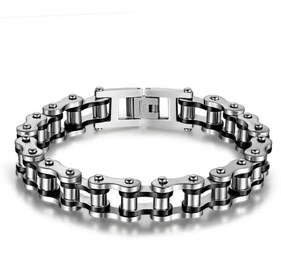 Pulsera Brazalete Cadena Motocicleta Moto Color Oro Hombre 5