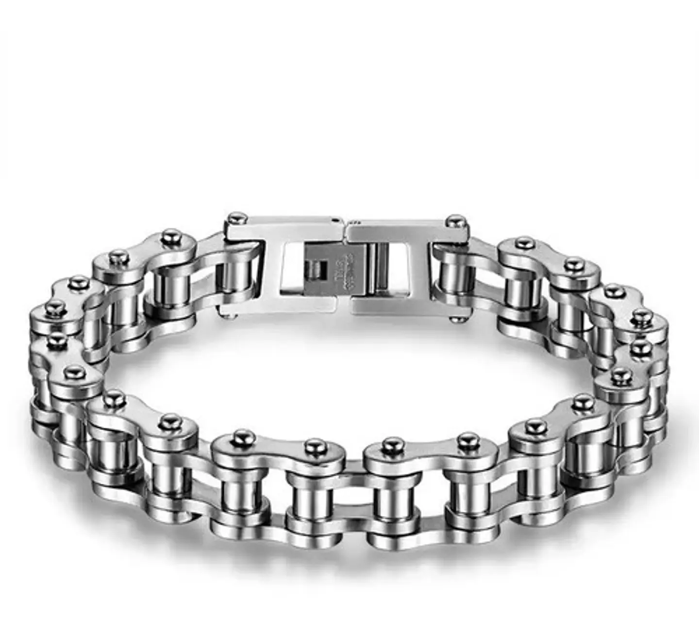 Pulsera Brazalete Cadena Motocicleta Moto Color Oro Hombre 8