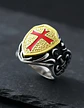 Anillo Color Plata Cruz Caballeros Templarios Acero Hombre - Miniatura 7
