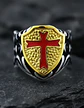 Anillo Color Plata Cruz Caballeros Templarios Acero Hombre - Miniatura 9