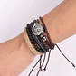 Pulsera Brazalete Manillas Ajustable De Cuero Hombres Mujer - Miniatura 4