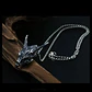 Collar Dije Dragón Petrificado Color Plata Industrial Hombre - Miniatura 2