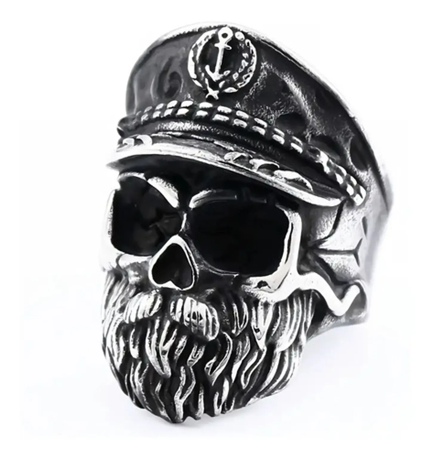 Anillo Color Plata Oficial Marina Capitán Militar Usn Hombre 1