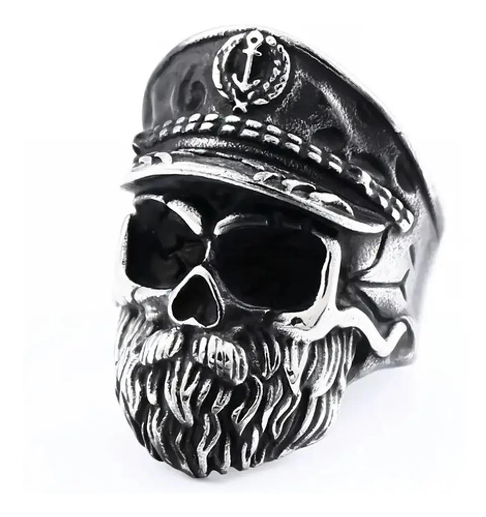 Anillo Color Plata Oficial Marina Capitán Militar Usn Hombre 1