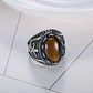 Anillo Piedra Ojo De Tigre Llamas Acero Inoxidable Hombre - Miniatura 11