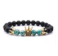 Pulsera Manilla Piedras Naturales Corona Rey Cz Para Hombre - Miniatura 1