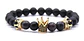 Pulsera Manilla Piedras Naturales Corona Rey Cz Para Hombre - Miniatura 7