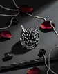 Anillo Para Hombre Cabeza Demonio Cráneo Acero Color Plata - Miniatura 2