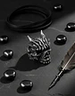 Anillo Para Hombre Cabeza Demonio Cráneo Acero Color Plata - Miniatura 5