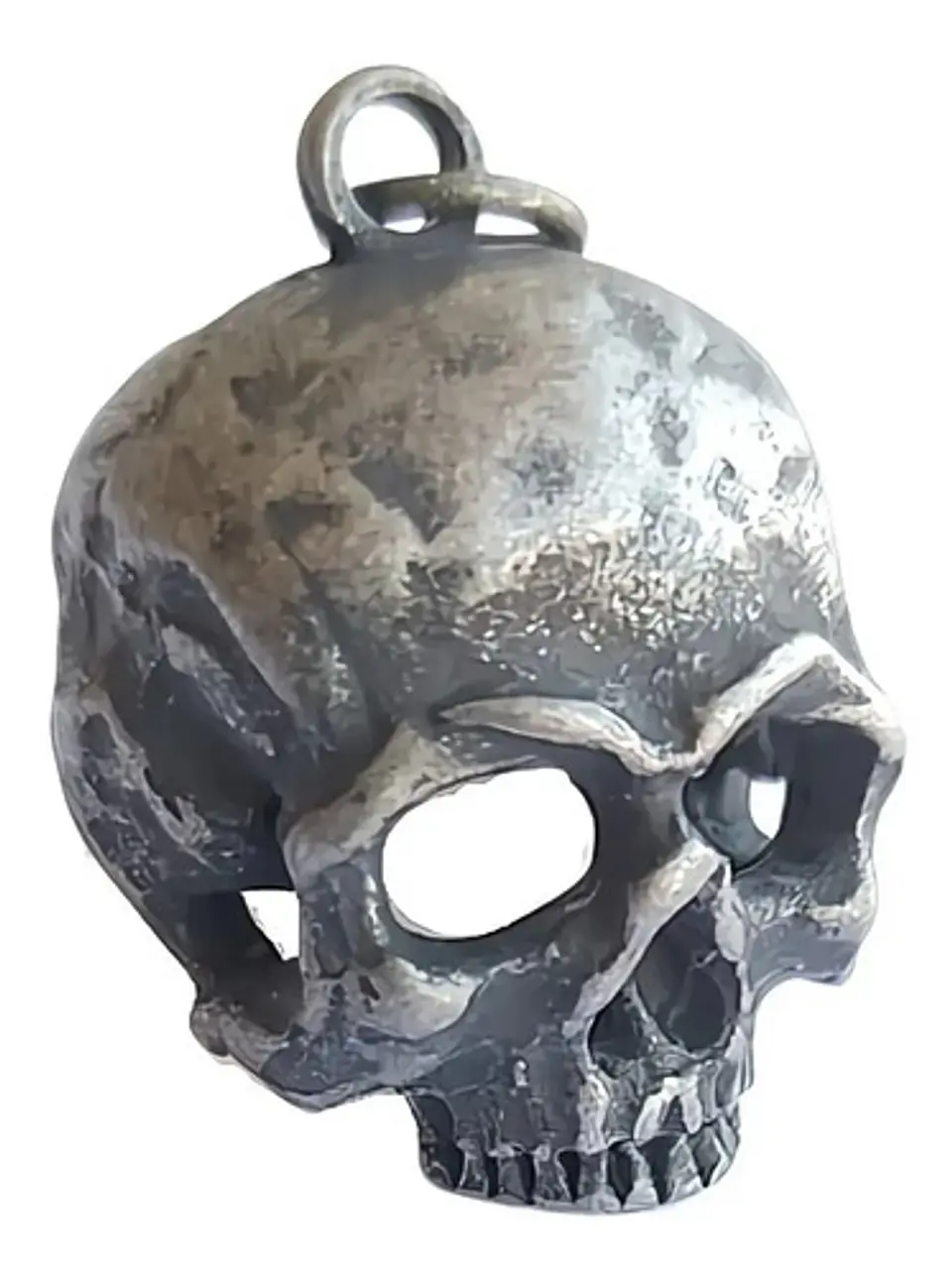 Collar Craneo Color Plata Industrial Calavera Skull Hombre 3