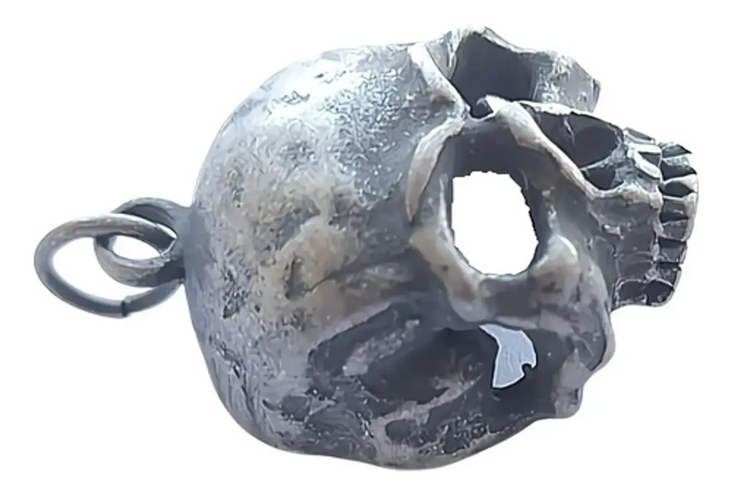 Collar Craneo Color Plata Industrial Calavera Skull Hombre 4