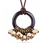 Collar Colgante Cuero Para Mujer Gargantilla Cuentas Moda - Miniatura 6
