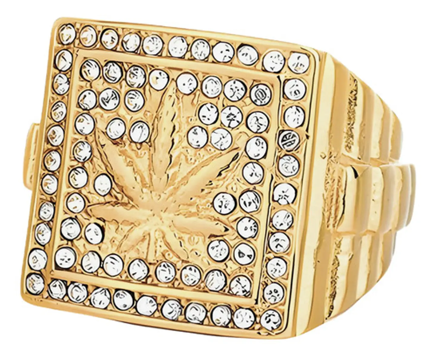 Anillo Color Oro Acero Inoxidable Hombre Hip Hop Para Hombre 3