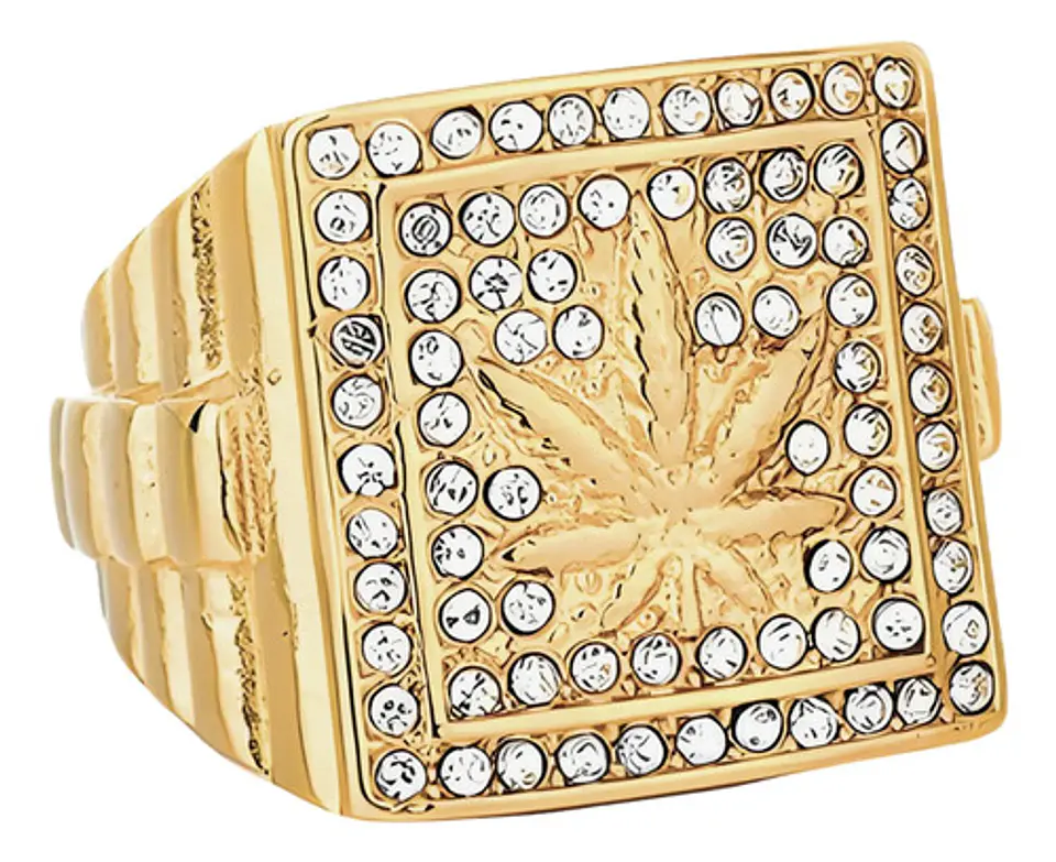 Anillo Color Oro Acero Inoxidable Hombre Hip Hop Para Hombre 4