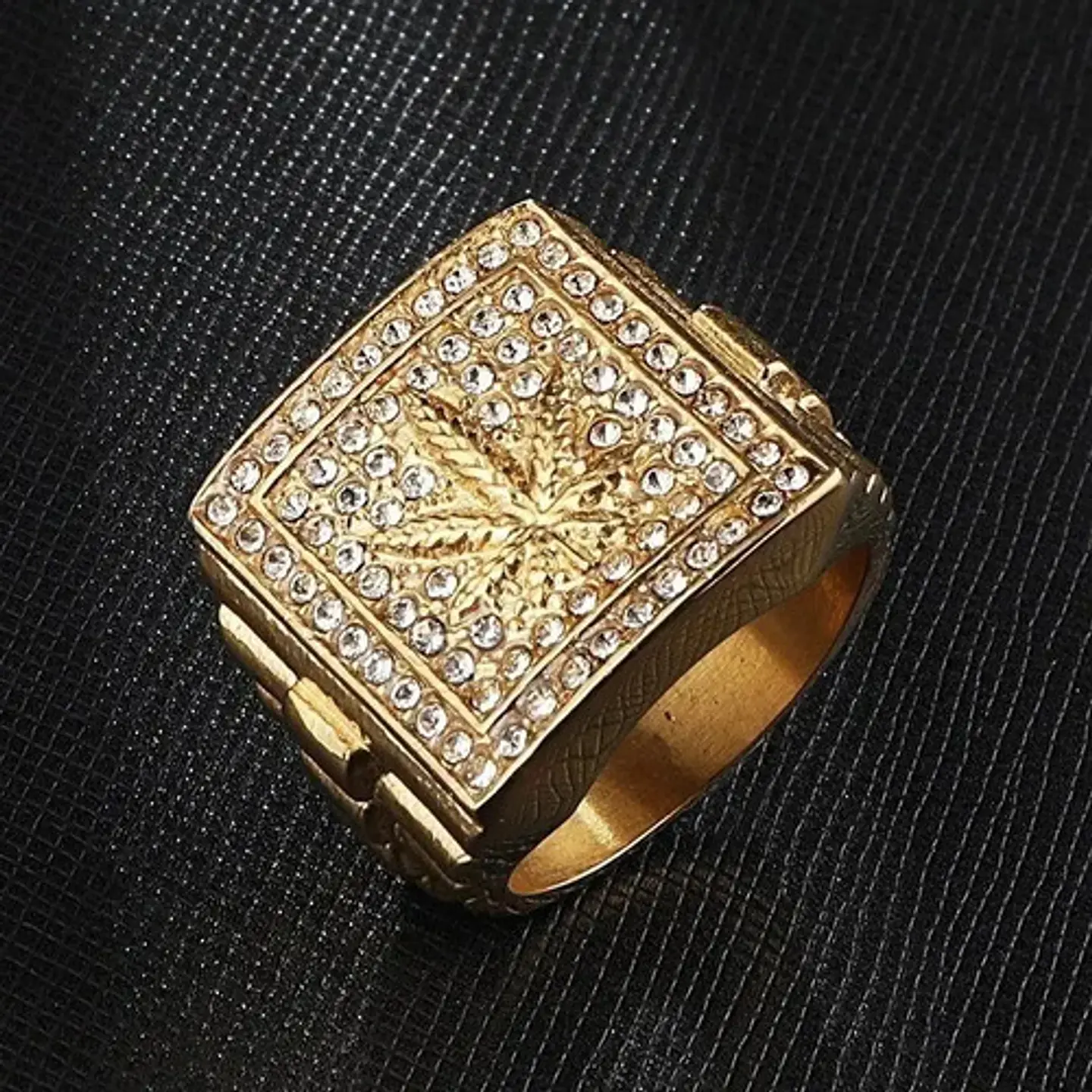 Anillo Color Oro Acero Inoxidable Hombre Hip Hop Para Hombre 5
