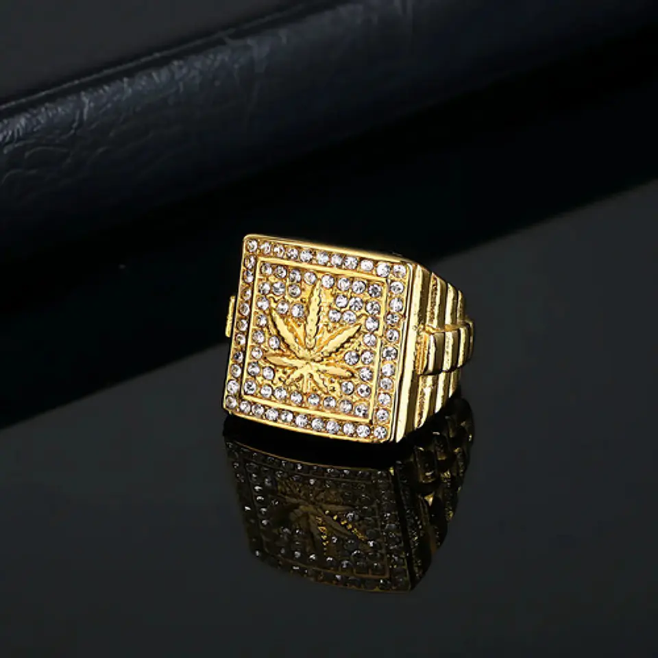 Anillo Color Oro Acero Inoxidable Hombre Hip Hop Para Hombre 9