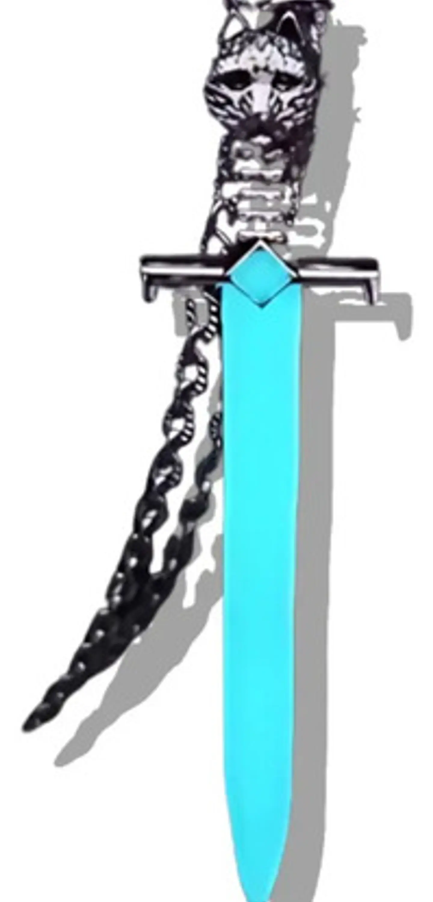 Collar Dije Espada Color Plata Brilla En La Oscuridad Hombre 1