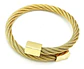 Pulsera Brazalete Tipo Guaya Ajustable Color Oro Para Hombre - Miniatura 1
