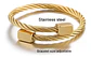 Pulsera Brazalete Tipo Guaya Ajustable Color Oro Para Hombre - Miniatura 2