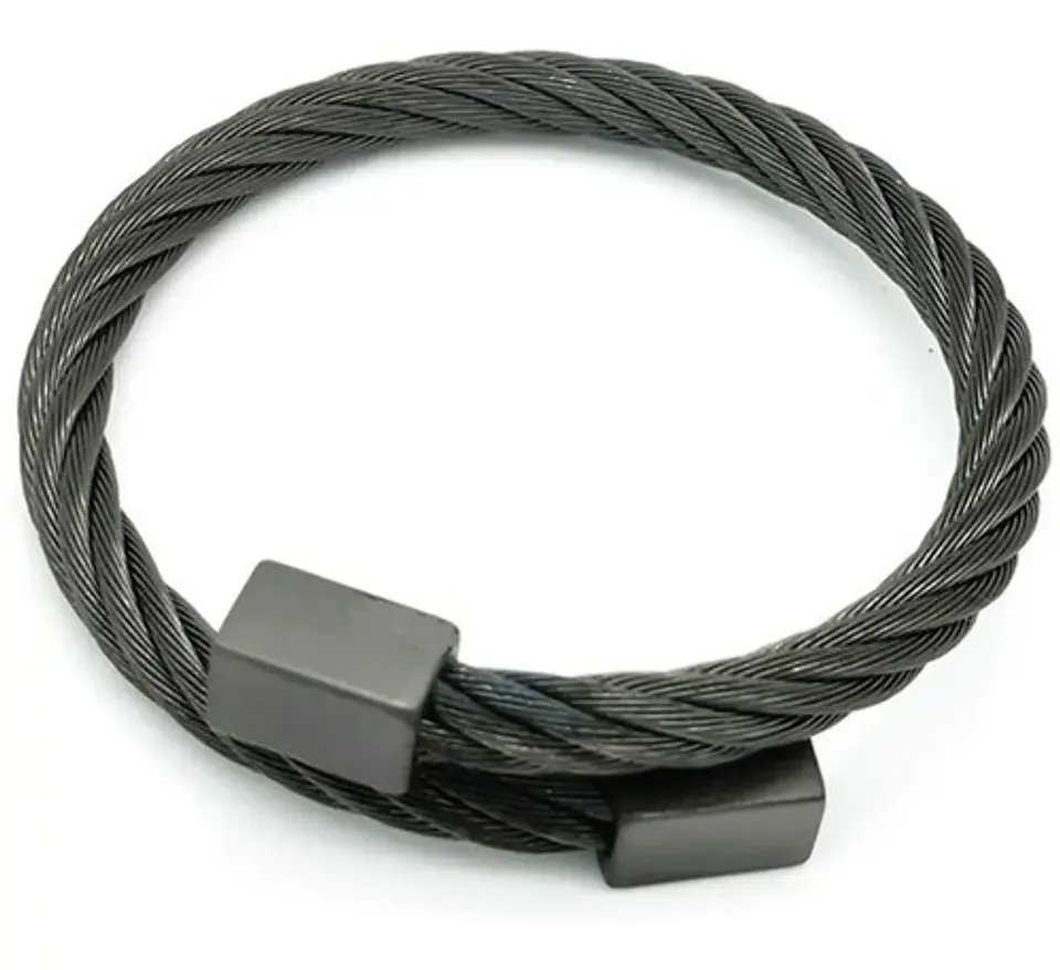 Pulsera Brazalete Tipo Guaya Ajustable Color Oro Para Hombre 5
