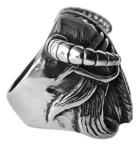Anillo Vikingo Berserkers Barba Guerrero Color Plata Hombre