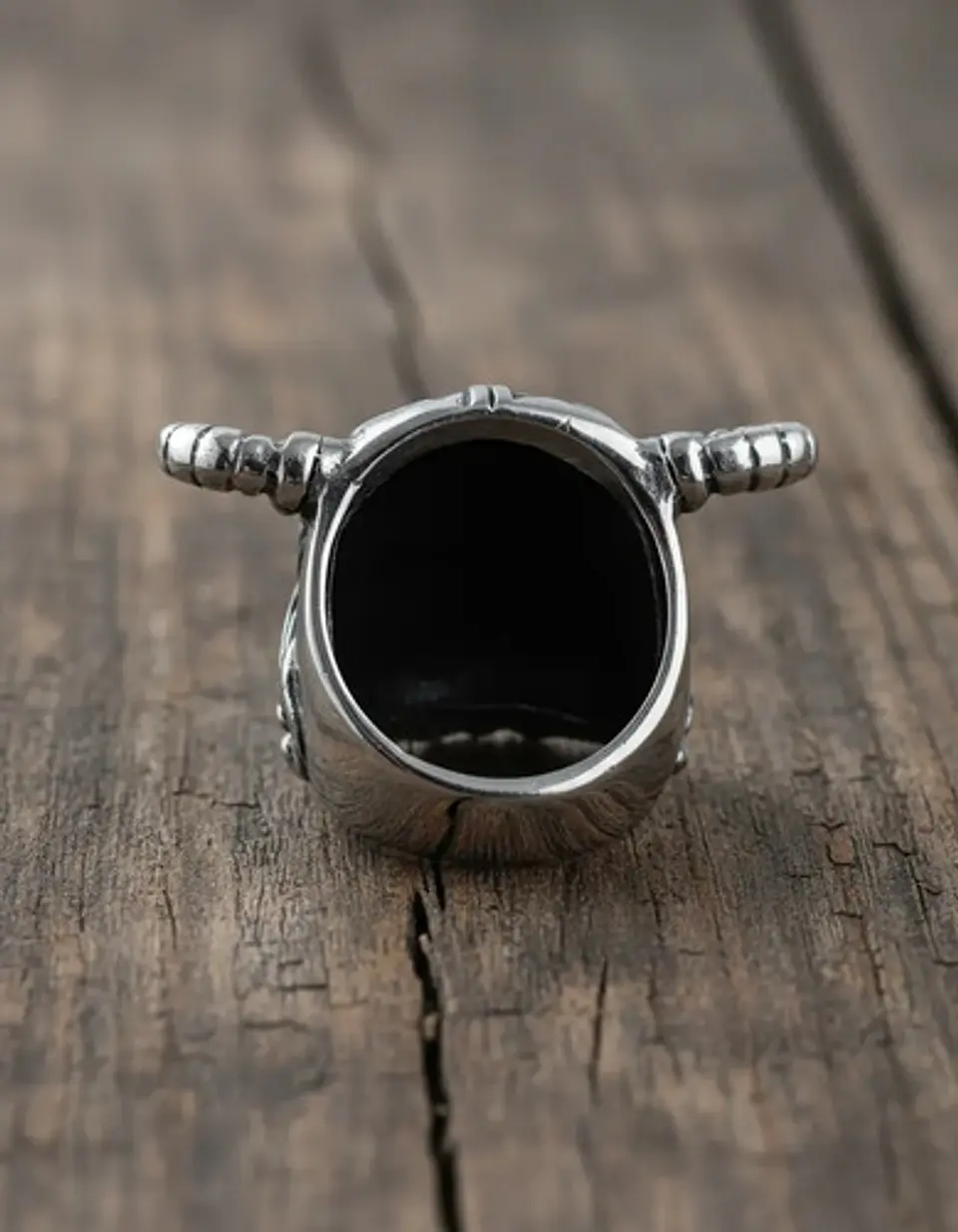 Anillo Vikingo Berserkers Barba Guerrero Color Plata Hombre 3