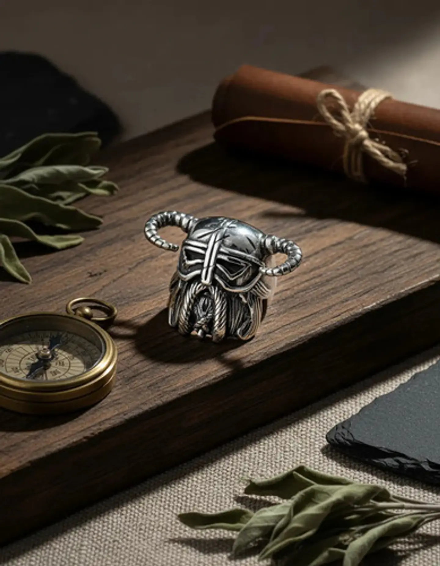 Anillo Vikingo Berserkers Barba Guerrero Color Plata Hombre 5
