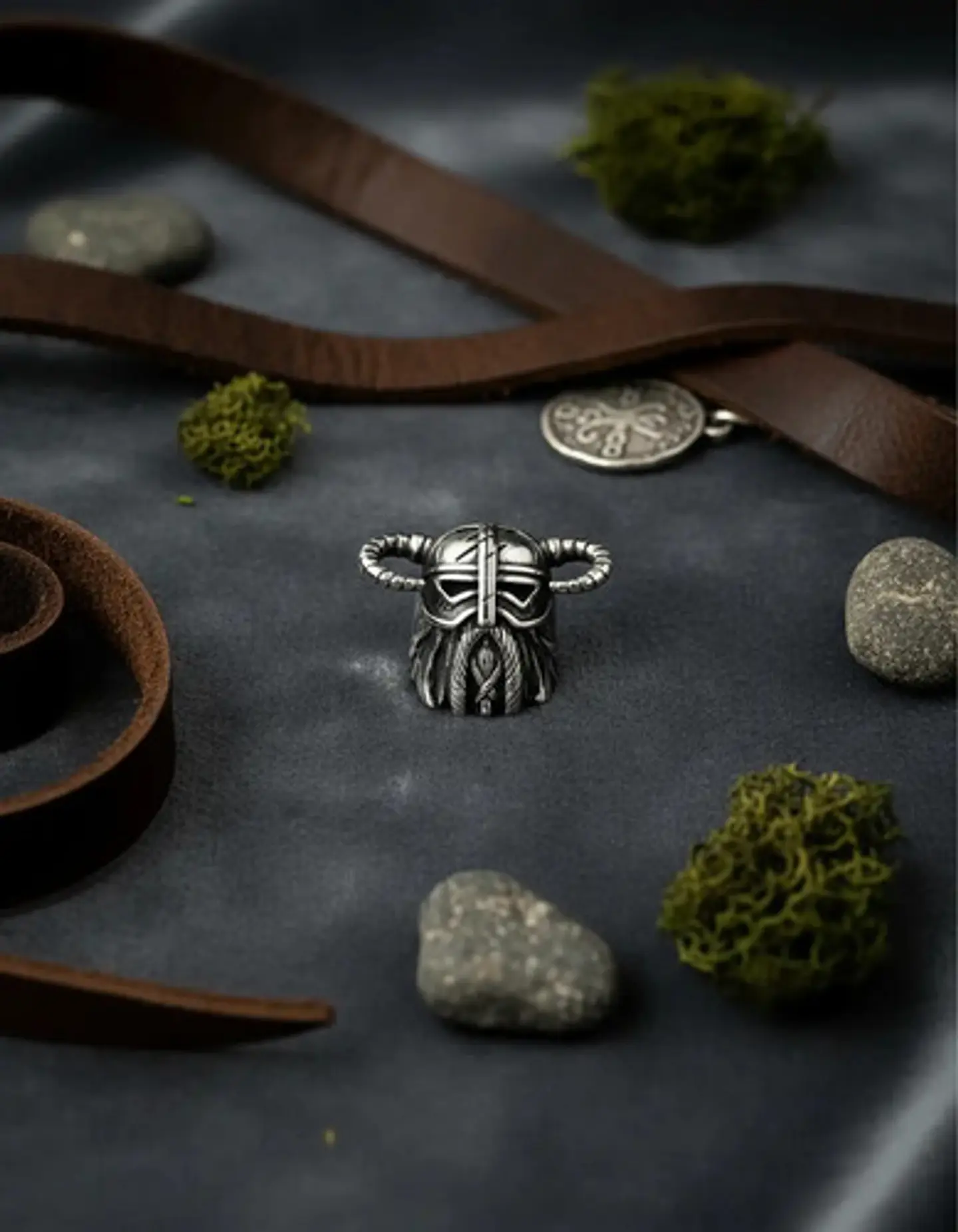 Anillo Vikingo Berserkers Barba Guerrero Color Plata Hombre 9