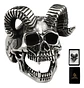 Anillo Para Hombres Color Plata Forma Cráneo Biker De Acero - Miniatura 1