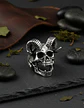 Anillo Para Hombres Color Plata Forma Cráneo Biker De Acero - Miniatura 9
