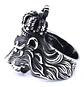 Anillo Color Plata Rey Leon Corona Acero Inoxidable Hombre - Miniatura 3