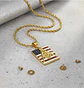 Collar Para Hombre Dije Escuadra Mason Ee.uu Acero Color Oro Dorado - Miniatura 4