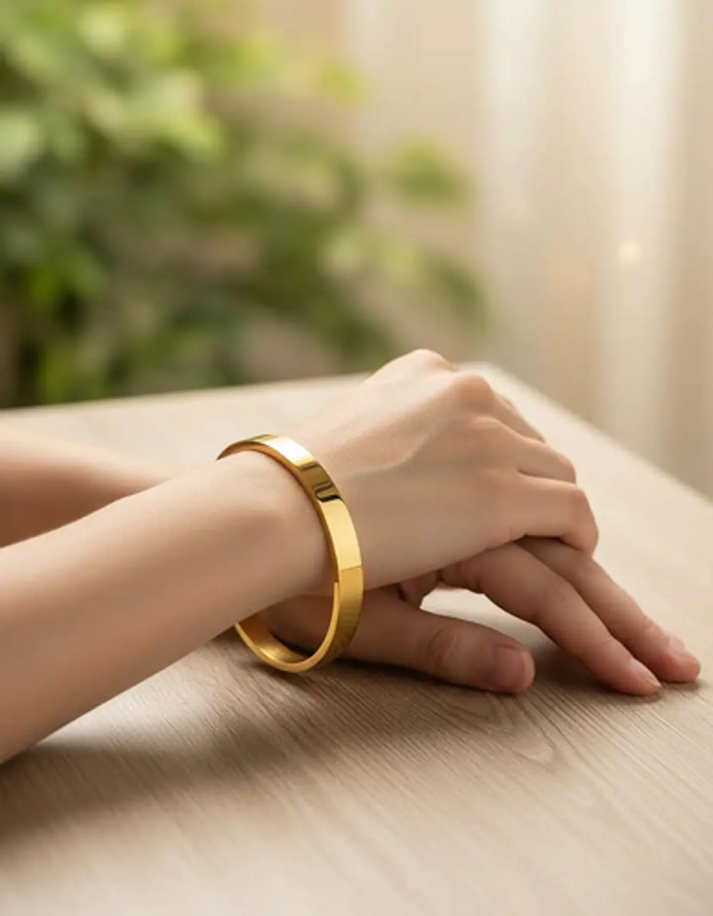Pulsera Brazalete Aro Color Oro Ajustable Acero 8 Mm Hombre 4