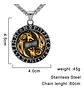 Collar Geri Freki Vikingo Acero Inoxidable Color Oro Hombre - Miniatura 3