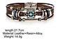 Pulsera Brazalete Manilla Cuero Tipo Bohemia Piedra Hombre - Miniatura 2