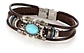 Pulsera Brazalete Manilla Cuero Tipo Bohemia Piedra Hombre - Miniatura 5