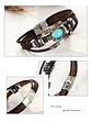 Pulsera Brazalete Manilla Cuero Tipo Bohemia Piedra Hombre - Miniatura 7